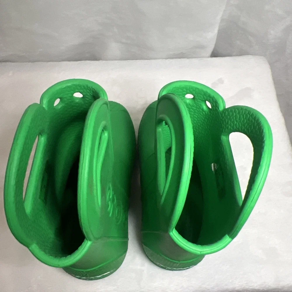 Crocs Kids Handle It Rain Boots Green Waterproof Pull On Size C9 Toddler
